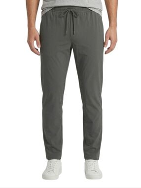 Vuori Meta Elastic Waist Pants Inseam 30 Gray Performance Drawstring Waist Golf